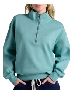Rochester Base Quarter Zip Sweater in Blue