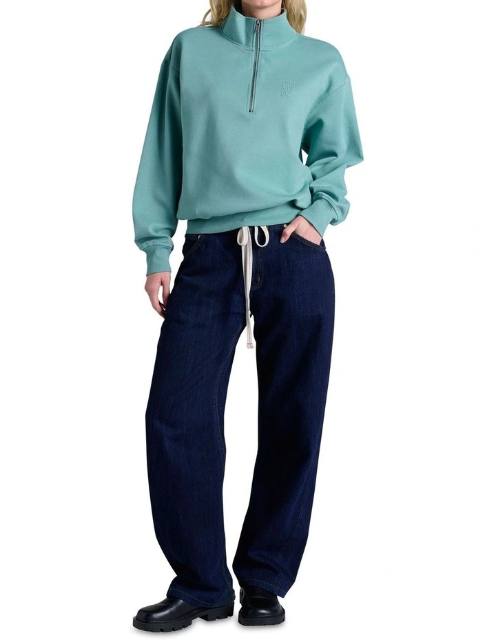 Rochester Base Quarter Zip Sweater in Blue image 4