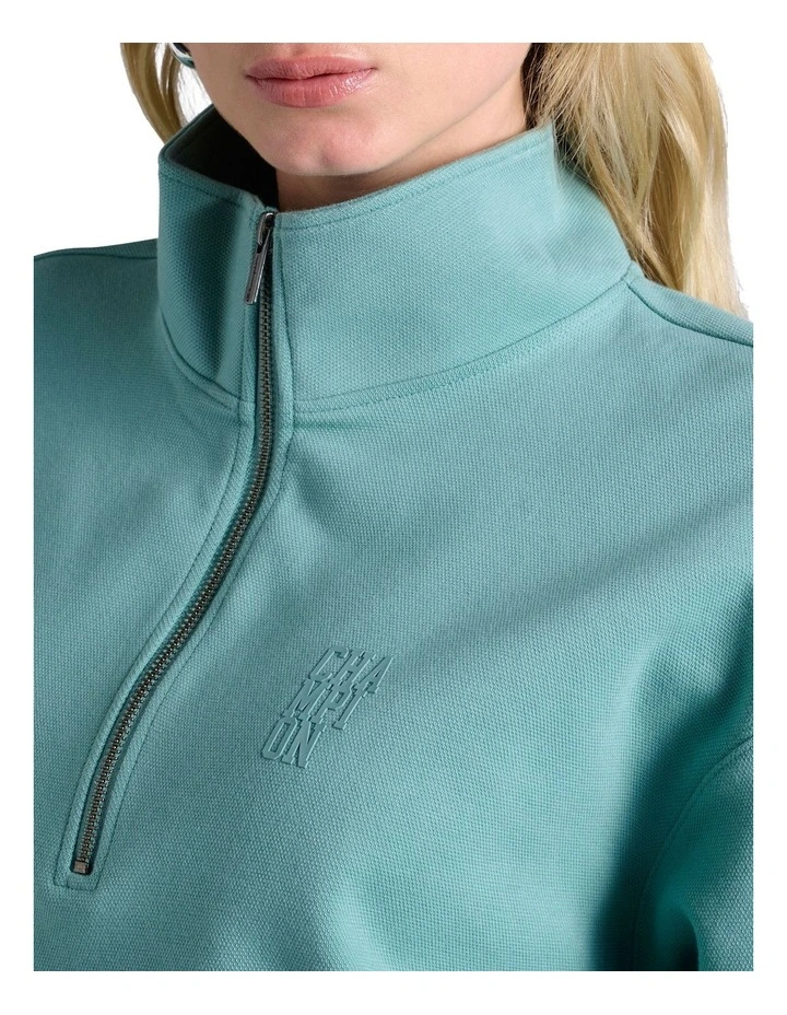 Rochester Base Quarter Zip Sweater in Blue image 5