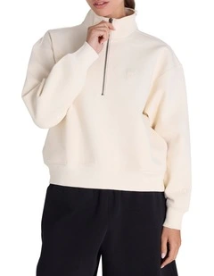 Base Quarter Zip Hoodie in Cream