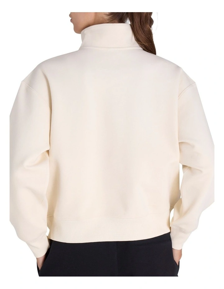 Base Quarter Zip Hoodie in Cream image 3