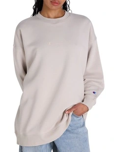 Tonal Pullover Sweatshirt in Cream