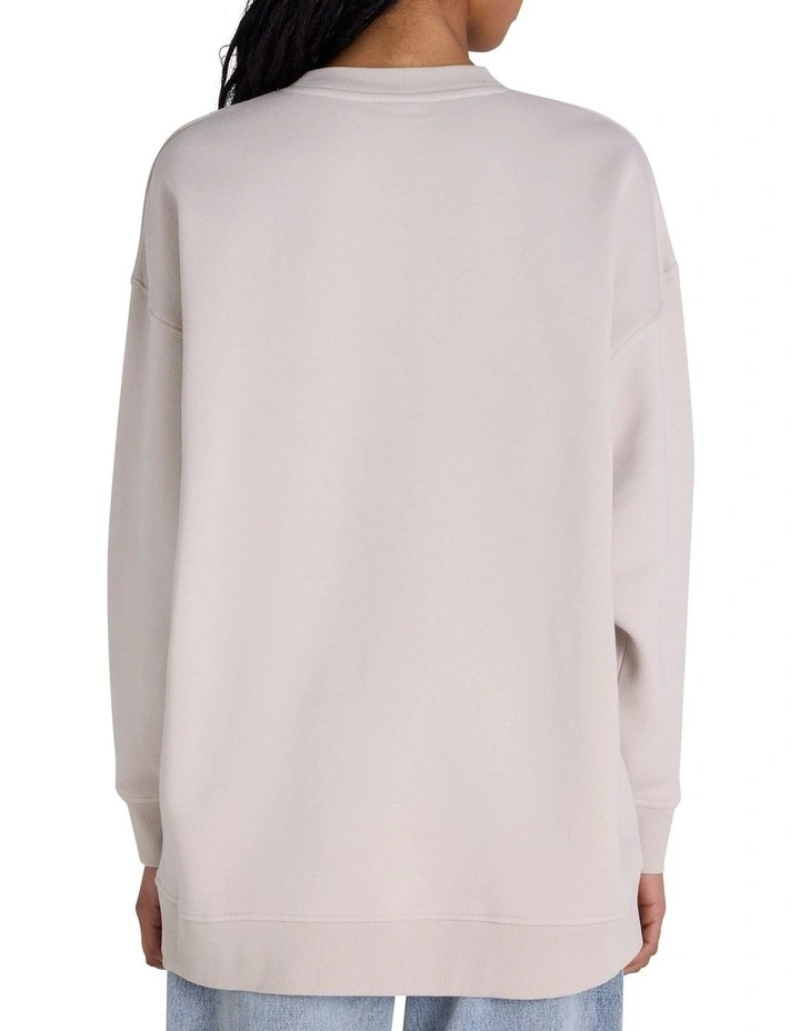 Tonal Pullover Sweatshirt in Cream image 2