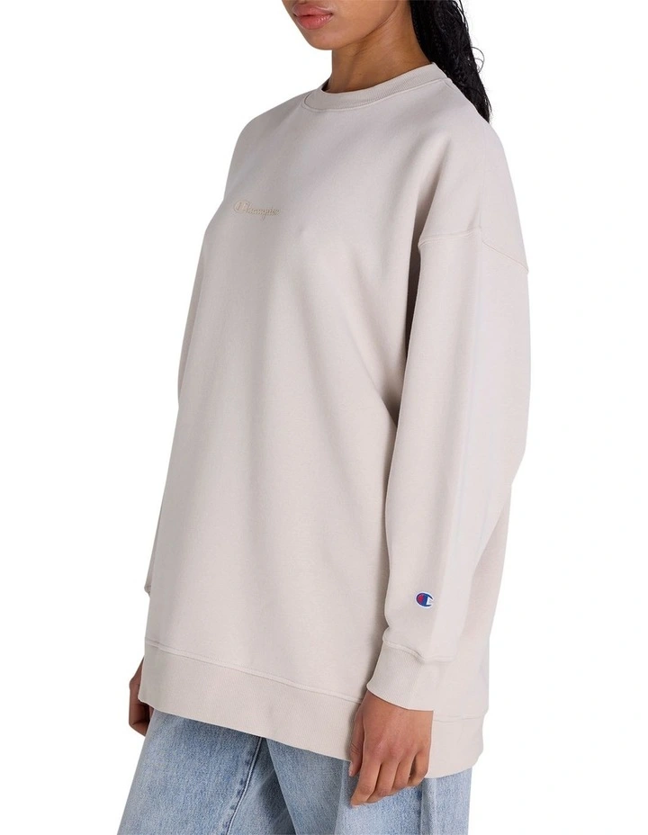 Tonal Pullover Sweatshirt in Cream image 3