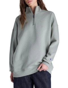 Tonal Script Quarter Zip crew