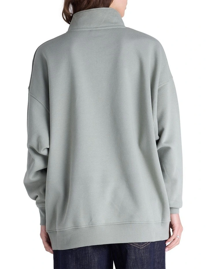 Tonal Script Quarter Zip crew image 2