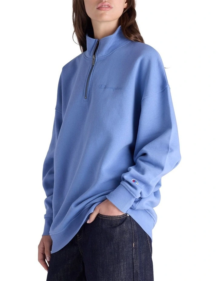 Tonal Script Quarter Zip Crew image 3