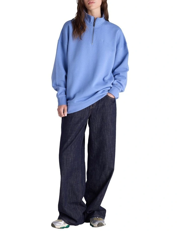 Tonal Script Quarter Zip Crew image 4