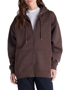 Tonal Zip Hoodie in Brown