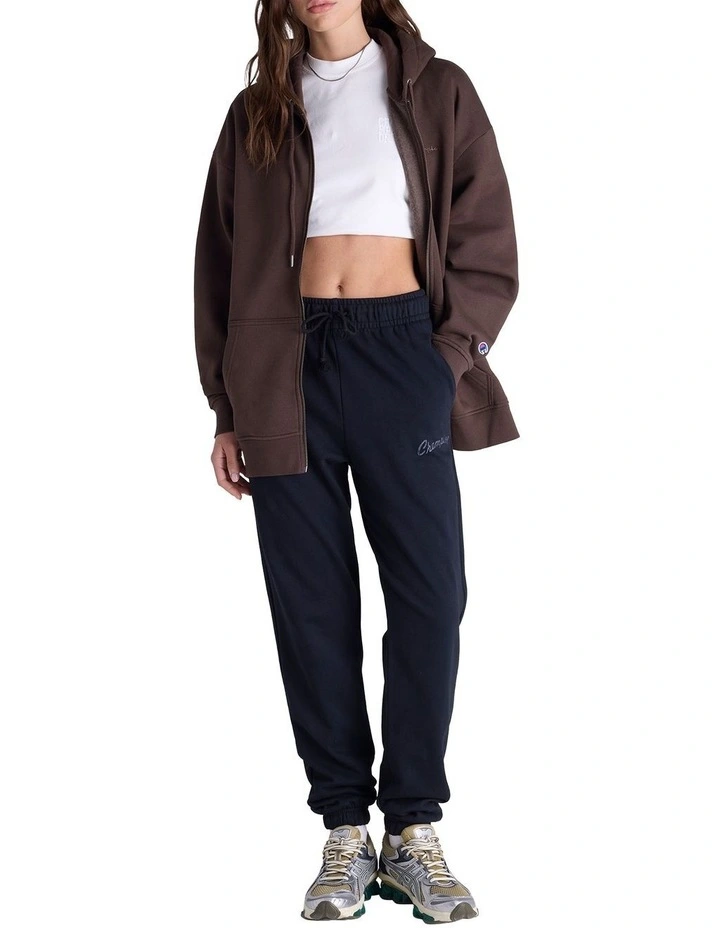 Tonal Zip Hoodie in Brown image 4