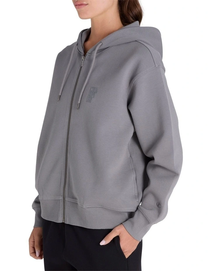 Base Zip Hoodie in Charcoal Grey image 3