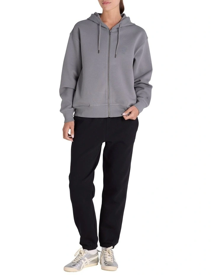 Base Zip Hoodie in Charcoal Grey image 4
