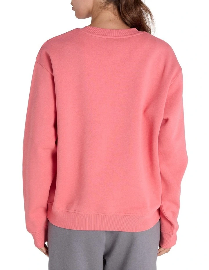 Varsity Crew Neck Sweartshirt in Pink image 2