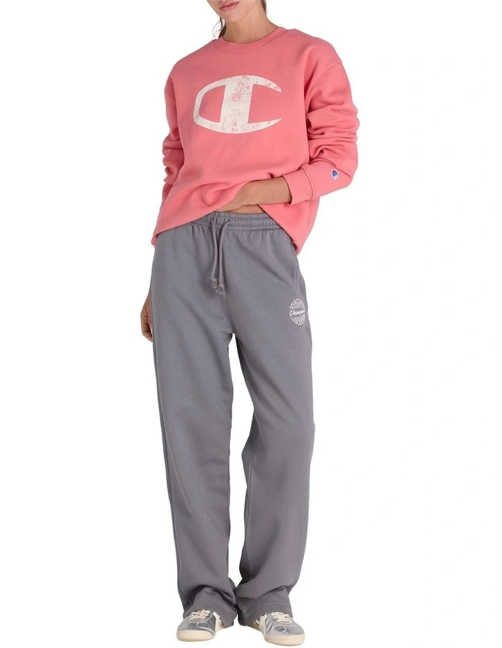Varsity Crew Neck Sweartshirt in Pink image 4