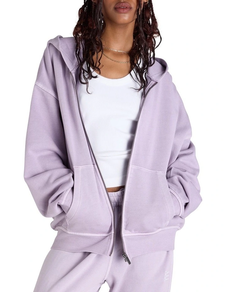 Rochester Vintage Wash Zip Hoodie in Purple image 1