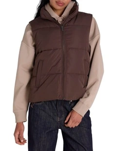 Puffer Vest in Brown
