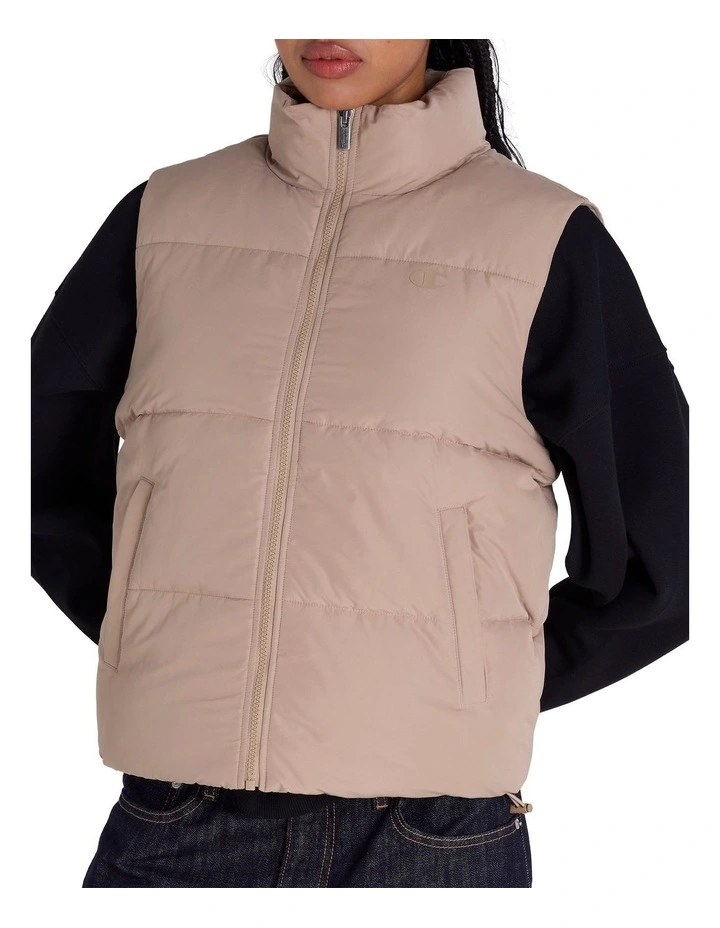 Puffer Vest in Beige image 1