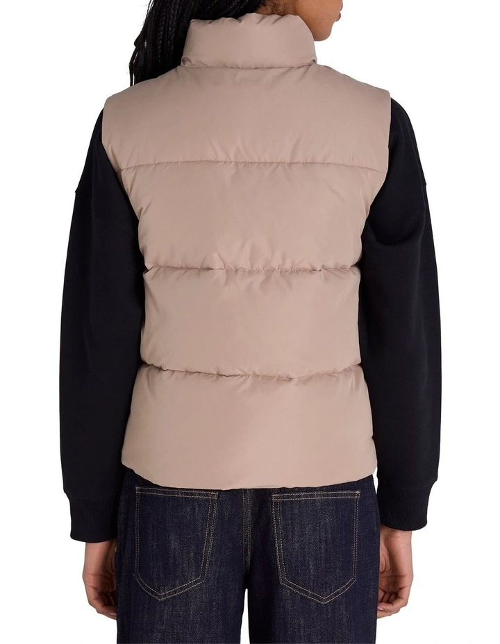 Puffer Vest in Beige image 2