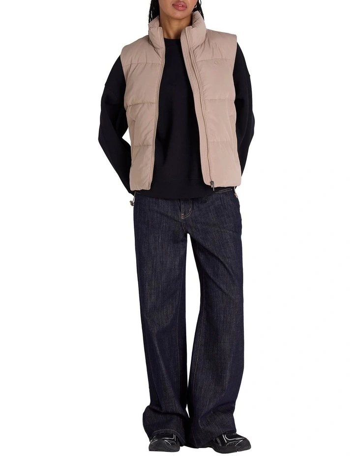 Puffer Vest in Beige image 4