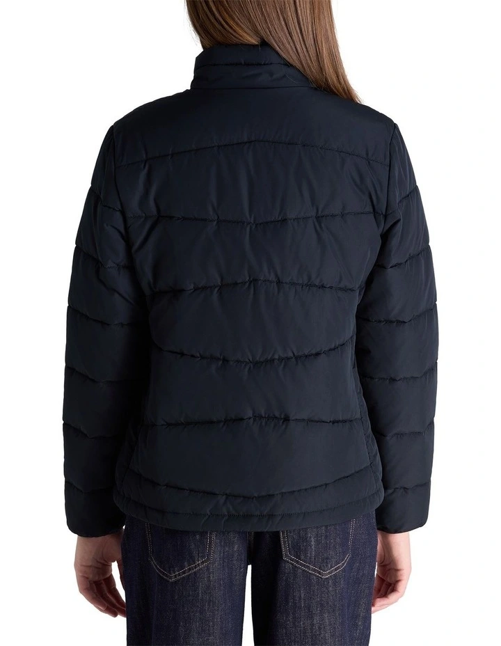Lightweight Puffer Jacket in Black image 2