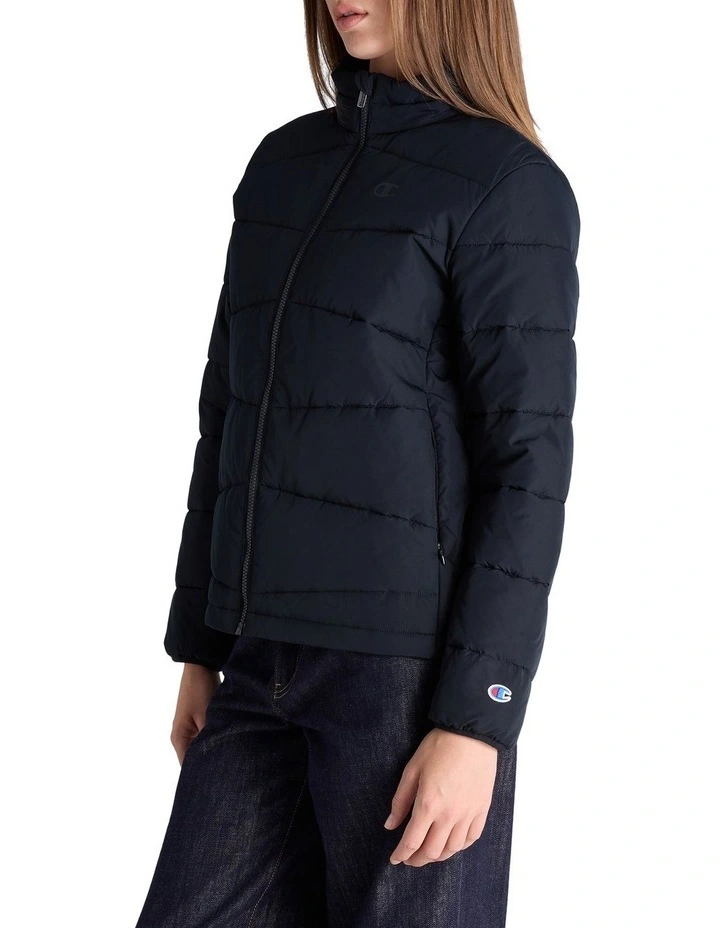 Lightweight Puffer Jacket in Black image 3