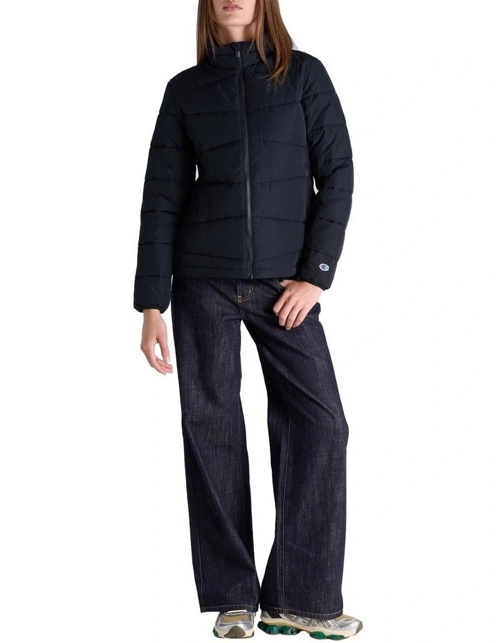 Lightweight Puffer Jacket in Black image 4