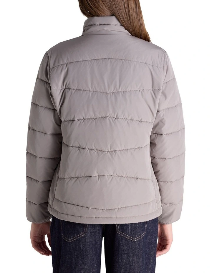 Lightweight Puffer Jacket in Grey image 2