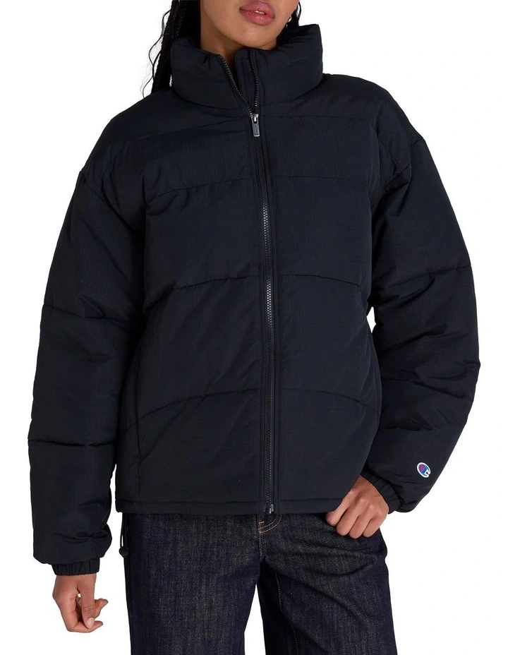 Oversized Puffer Jacket in Black image 1