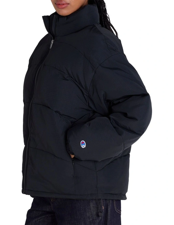 Oversized Puffer Jacket in Black image 3
