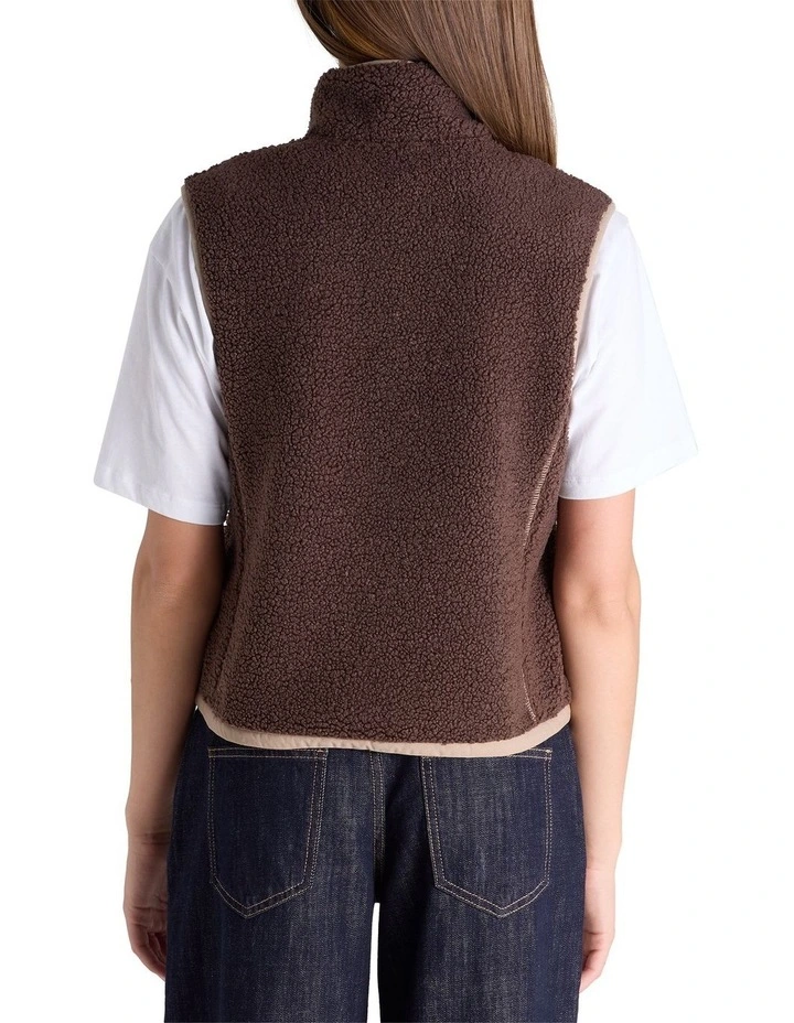 Sherpa Vest in Brown image 2