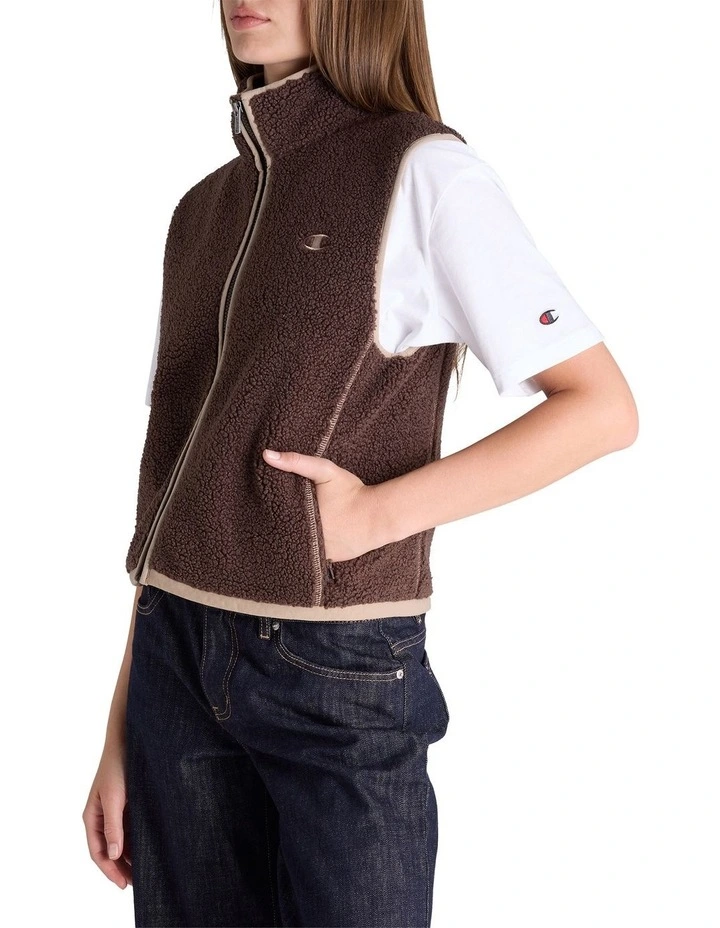 Sherpa Vest in Brown image 3