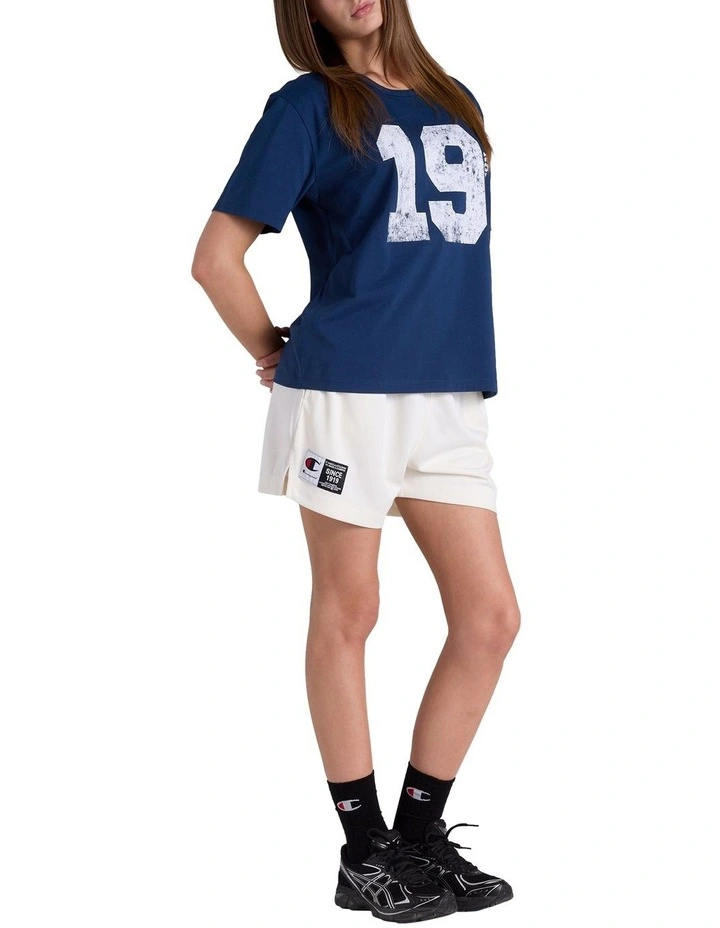 Mesh Sports Short in Ivory White image 4