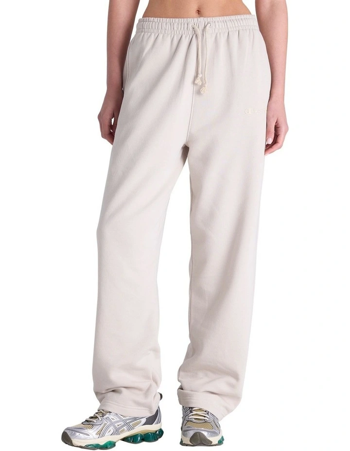 Tonal Straight Leg Trackpants in Cream image 1