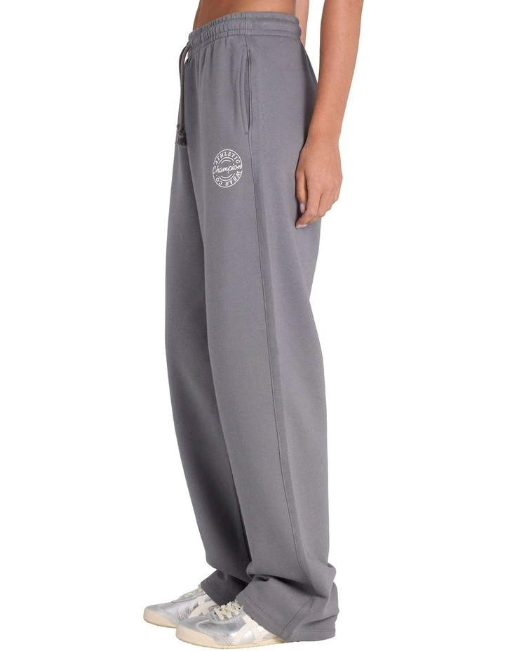 Varsity Straight Leg Trackpant in Grey image 3