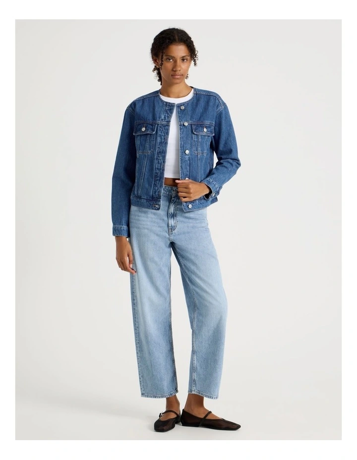 Oversized Trucker In Medium Indigo image 2