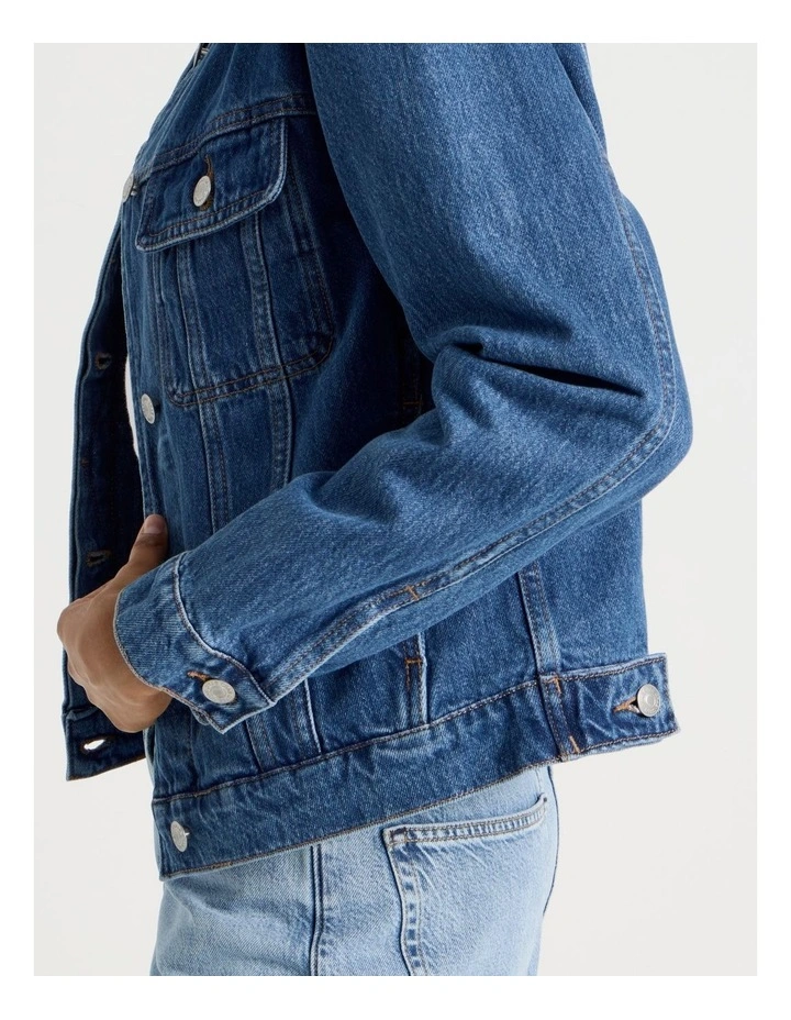 Oversized Trucker In Medium Indigo image 5