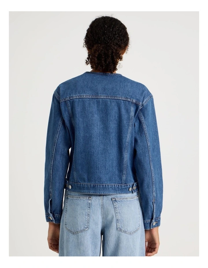 Oversized Trucker In Medium Indigo image 6