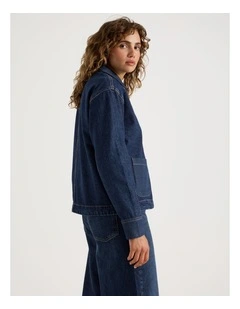 Barn Jacket Jacquard in Dark Indigo