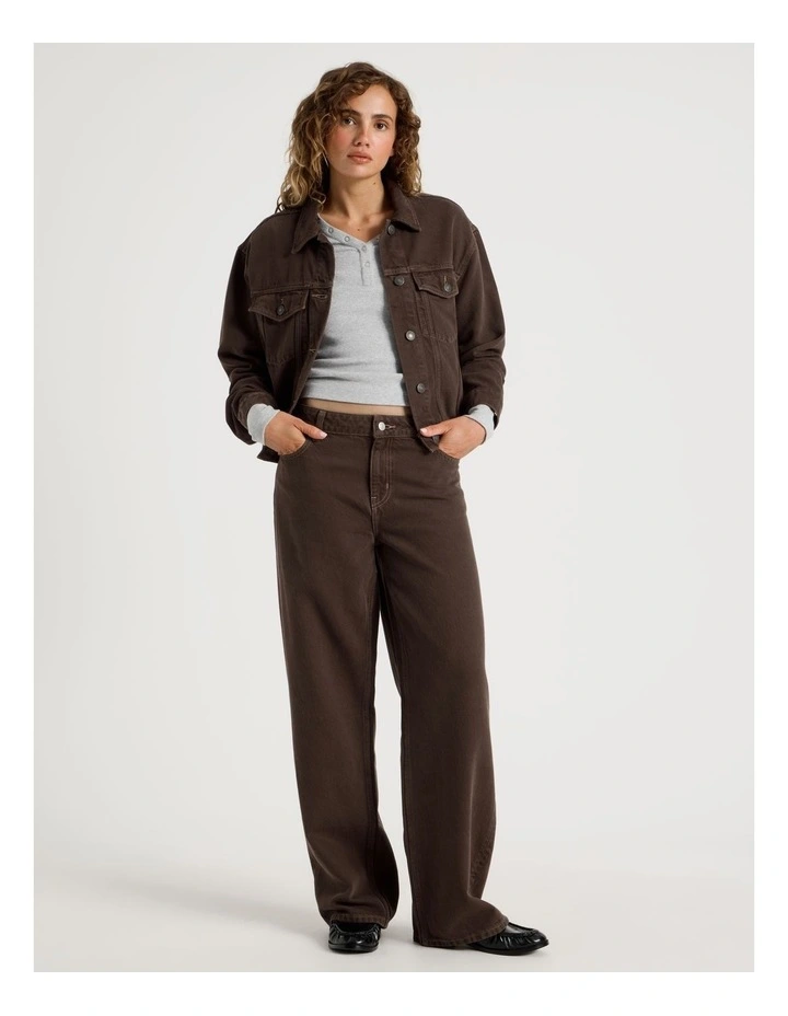 Oversized Trucker Jacket in Hot Fudge image 7
