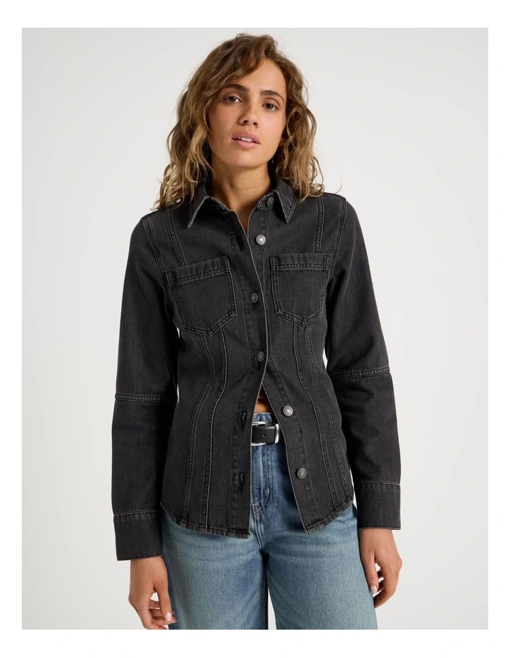 Shaped Shirt in Black image 1