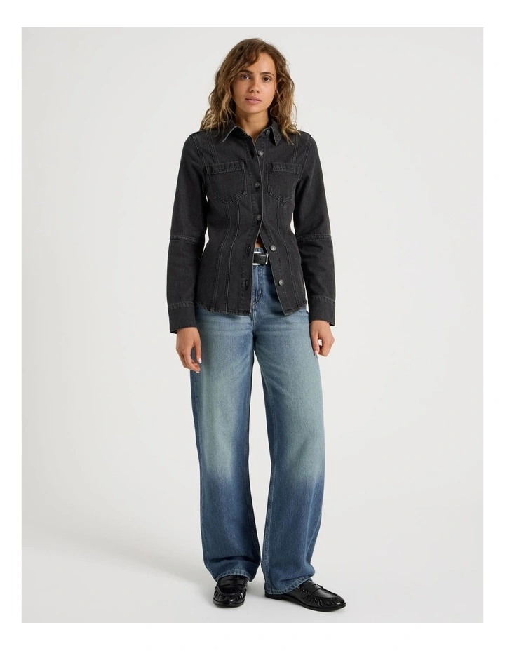 Shaped Shirt in Black image 2