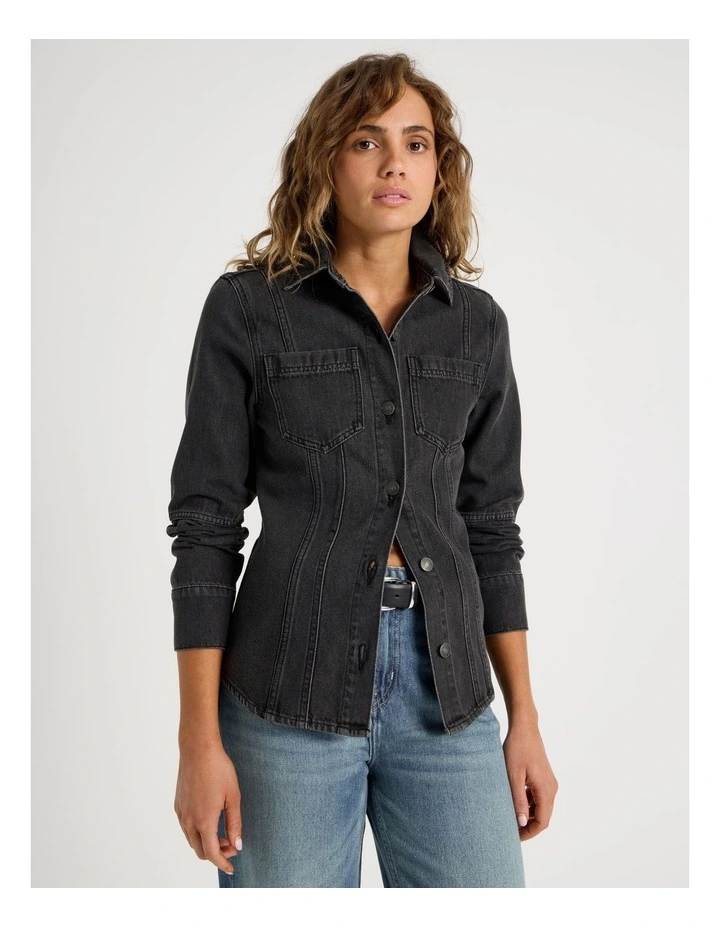 Shaped Shirt in Black image 3