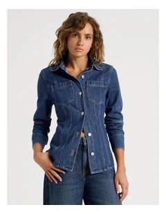 Shaped Shirt in Mid Indigo