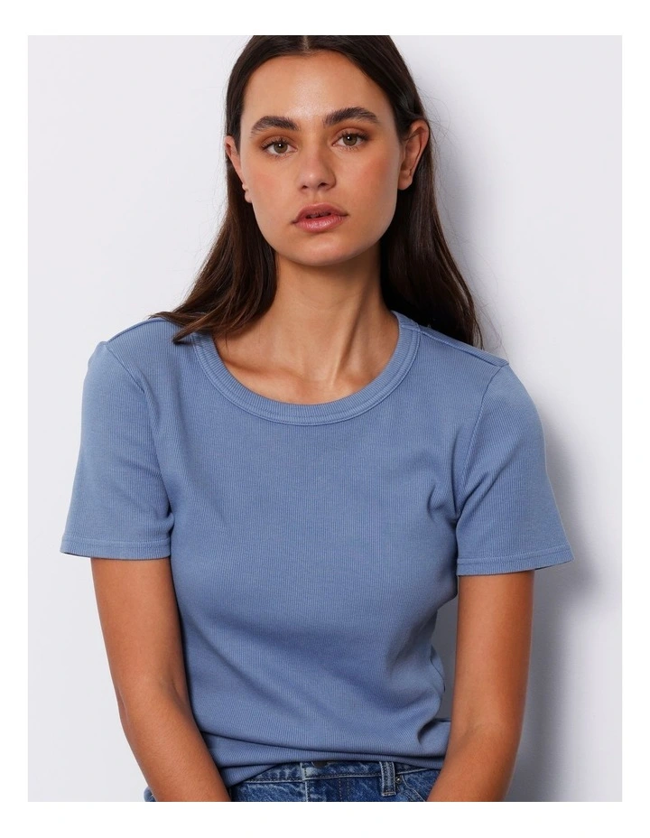 Organic Blend Washed Short Sleeve Tee in Infinity Blue image 1