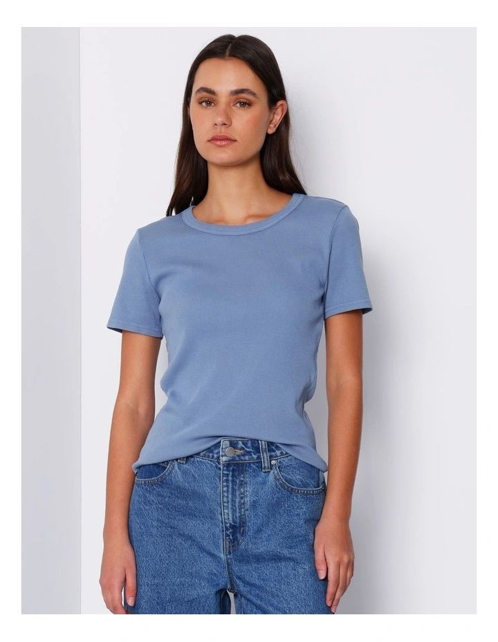 Organic Blend Washed Short Sleeve Tee in Infinity Blue image 3