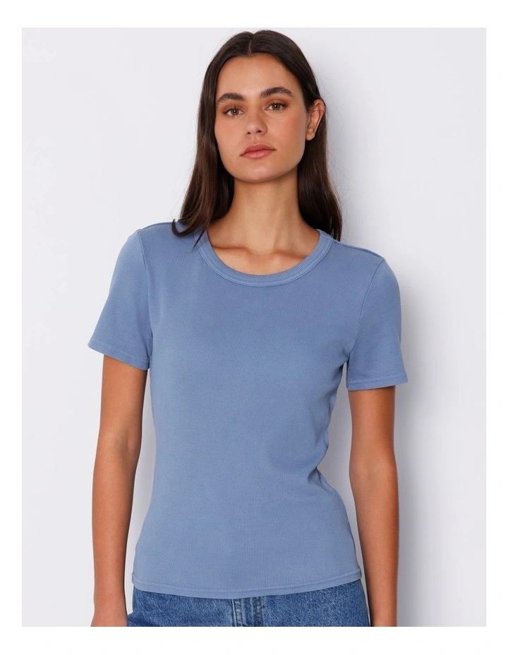 Organic Blend Washed Short Sleeve Tee in Infinity Blue image 4