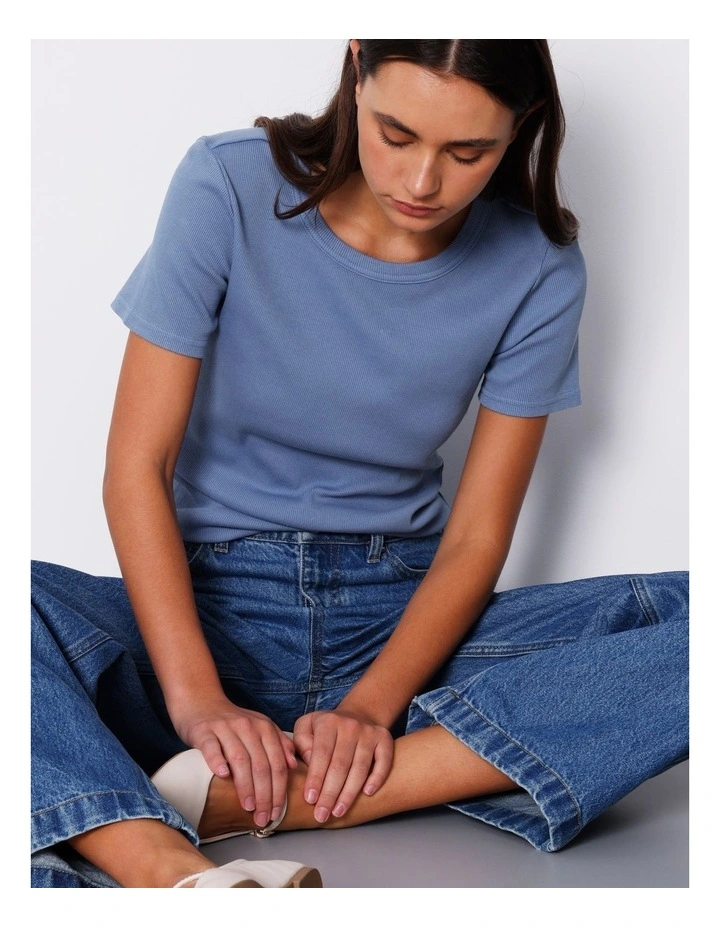 Organic Blend Washed Short Sleeve Tee in Infinity Blue image 5