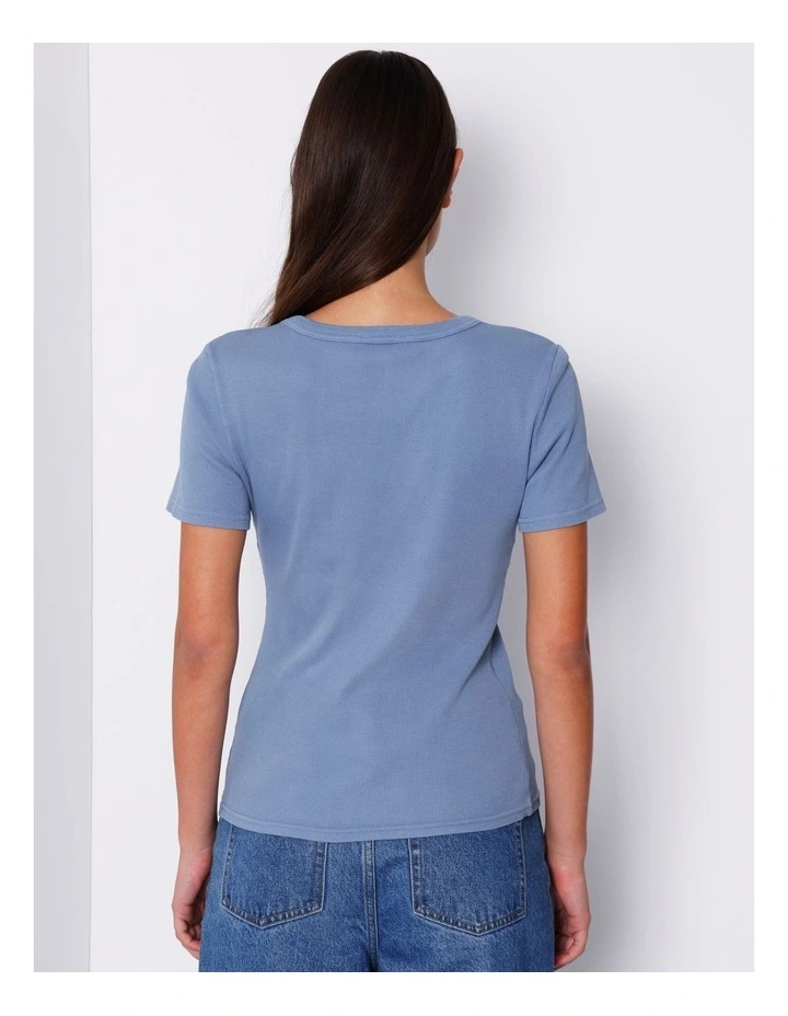 Organic Blend Washed Short Sleeve Tee in Infinity Blue image 6