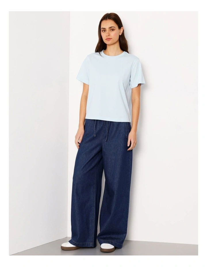 Relaxed Crew Neck Tee in Ice Water image 3