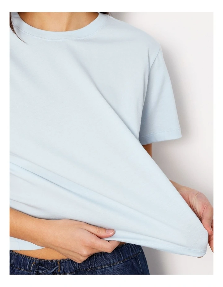 Relaxed Crew Neck Tee in Ice Water image 4